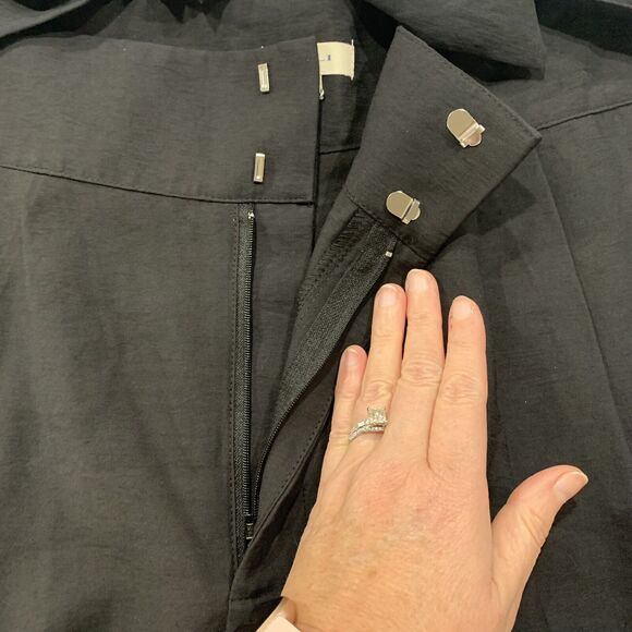 Gilli Size 0X Shorts High Rise Pleated Waist Tie Black Dress Pockets Women’s NEW - Picture 5 of 12